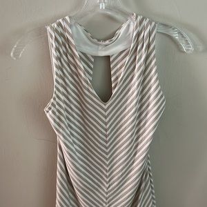 White House Black Market Size Medium White and Tan Tank Top